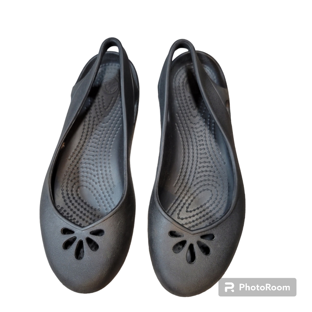 Black Crocs sandles,  Size 6W.